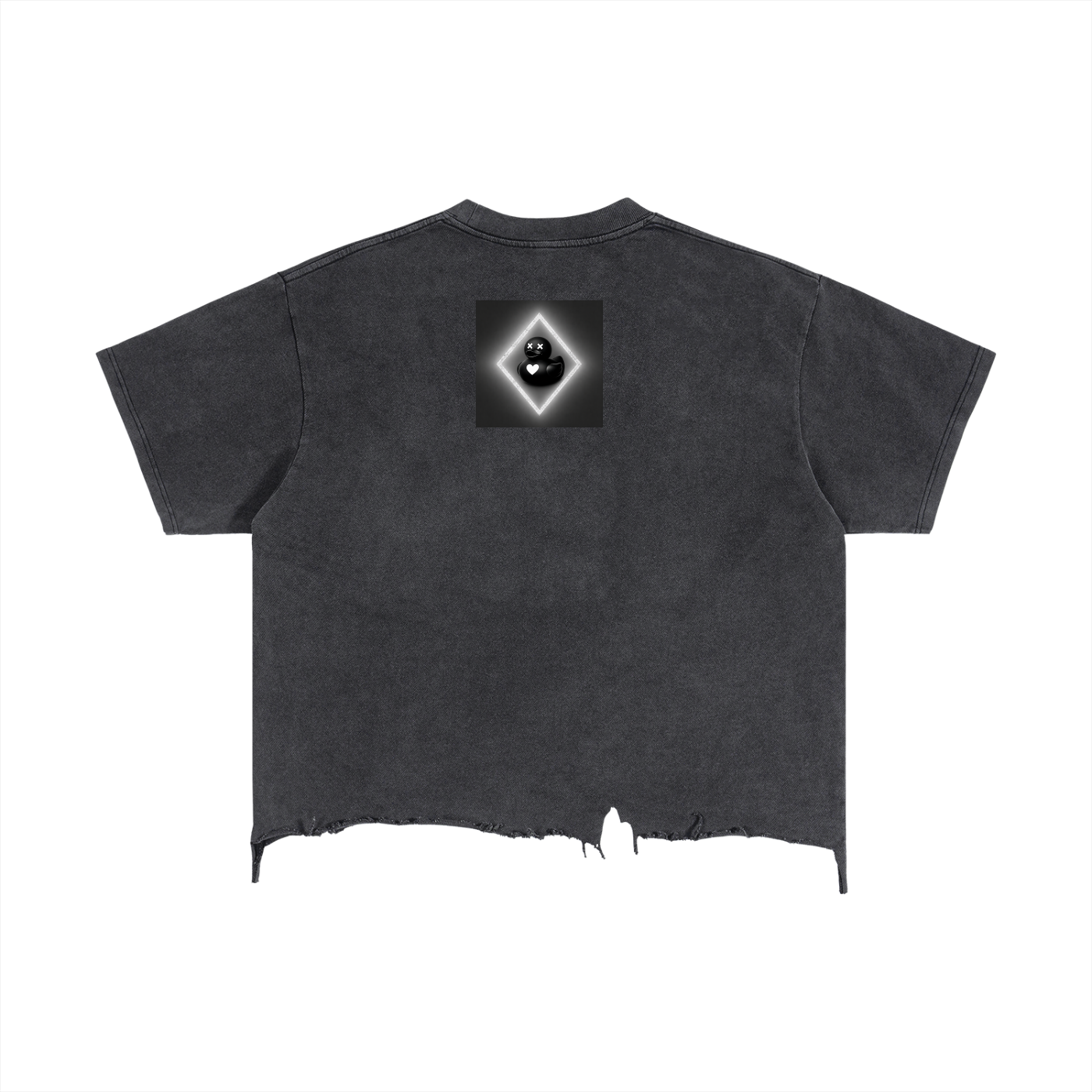 Vintage Distressed Tarot Emo Duck Crop Hem T-shirt