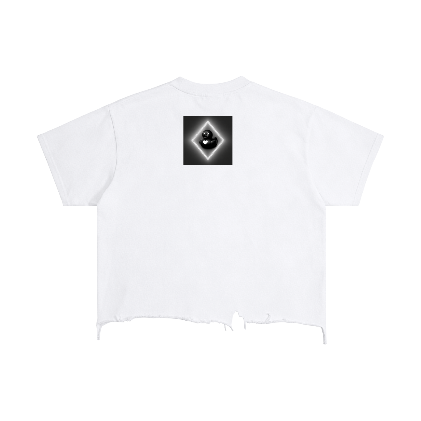 Vintage Distressed Tarot Emo Duck Crop Hem T-shirt